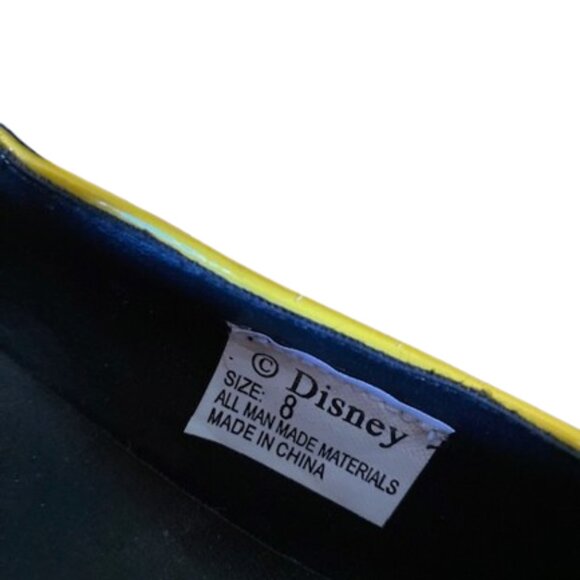 Disney Minnie Mouse Bright Yellow Mary Jane Shoes Kitten Heel Red Bows Size 8 - Picture 2 of 8